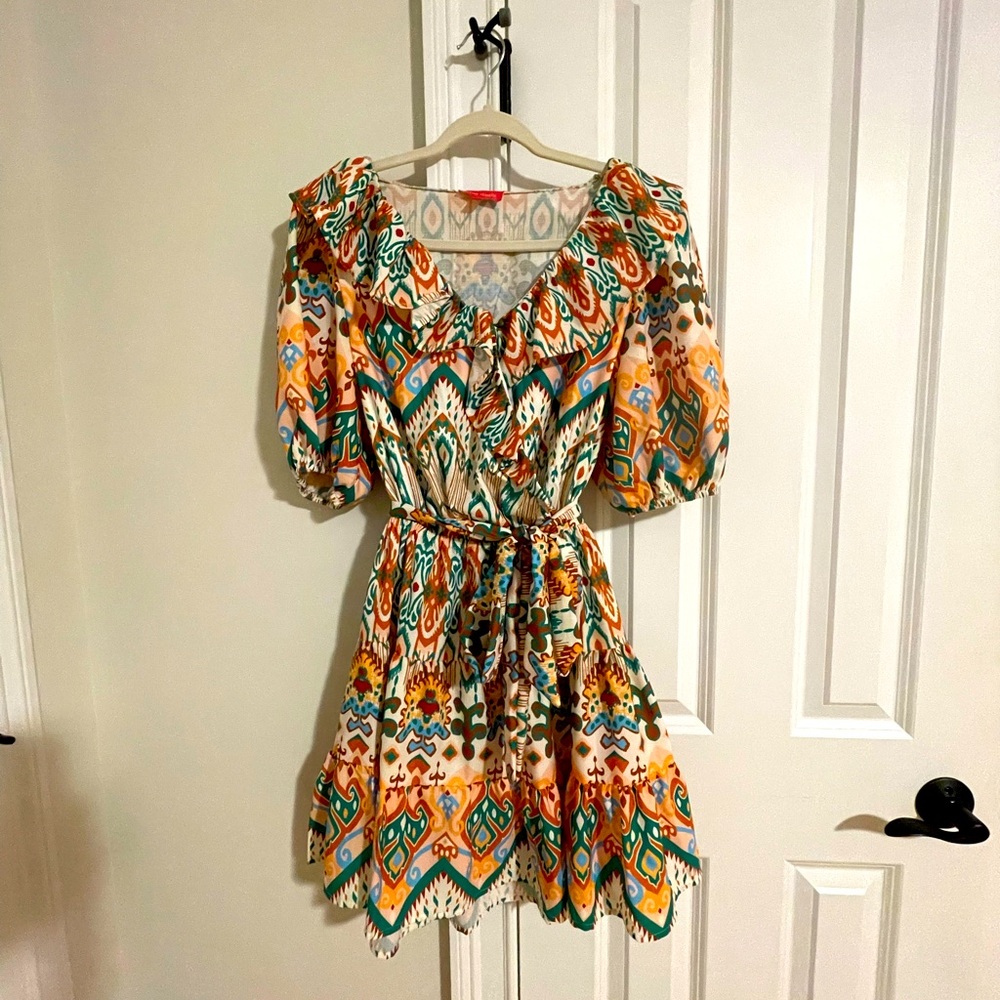 Multicolored Patterned Mini Dress - Picture 2 of 6